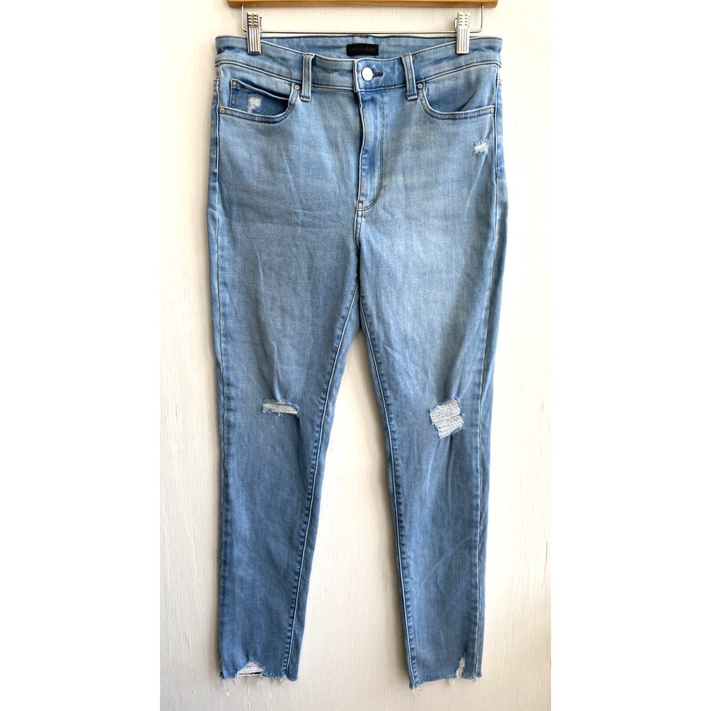 UNIQLO High Waist Distressed Ultra Strech Tapered Skinny Jeans Light Size 29